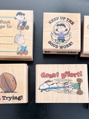 Snoopy peanuts wooden stamps bundle